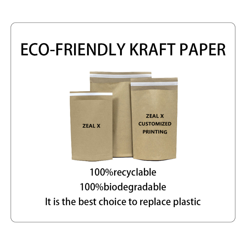 Zealx Qəhvəyi Kraft Kağız Geyim Qablaşdırma Çantası: Plastikə Eko-dost alternativ