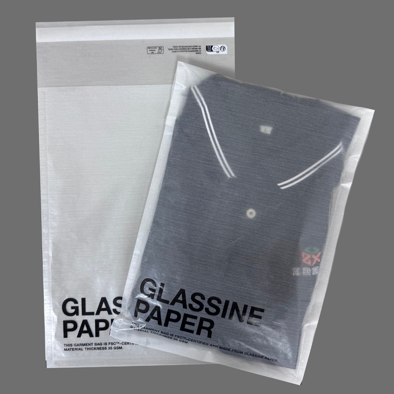 custom glassine apparel bag for clothing packaging
